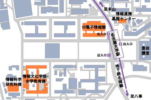 東山キャンパス建物配置図